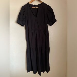 Who What Wear black puff sleeve maxi dress